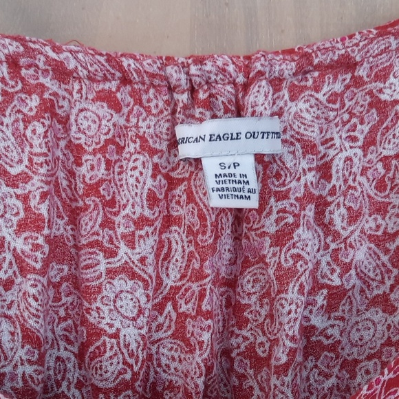 American Eagle red floral/paisley mini sun dress - Picture 6 of 7